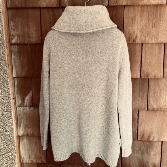 Kenar Wool Alpaca Hooded Tan Cardigan Sweater Button Closure Knit Cardigan L - Picture 9 of 14